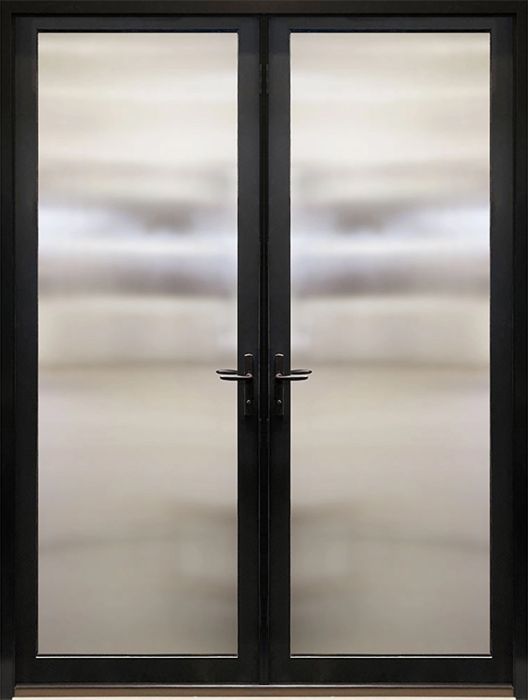 96" Full Lite Contemporary Smooth NP-Series Narrow Profile Double Door