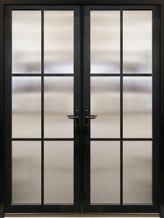 96" 6 Lite SDL Contemporary Smooth NP-Series Narrow Profile Double Door