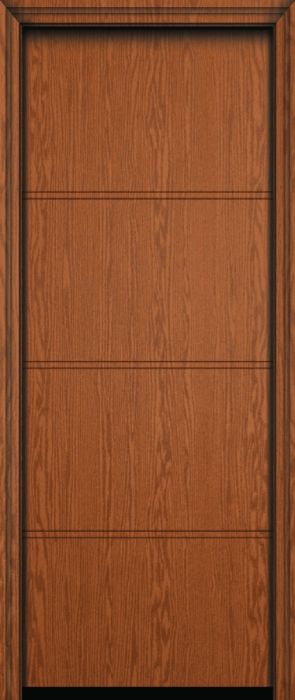 Impact 96" 4 Panel South Beach Modern Oak Fiberglass Single Door