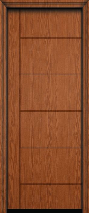 Impact 96" 5 Panel Napoli Modern Oak Fiberglass Single Door