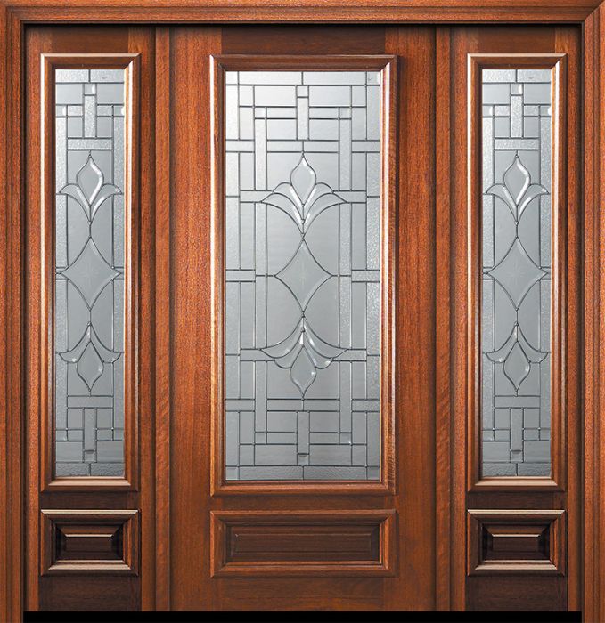 36" x 80" 3/4 Lite Marsala Mahogany Door /2side