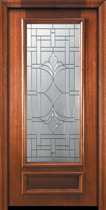 36" x 80" 3/4 Lite Marsala Mahogany Door