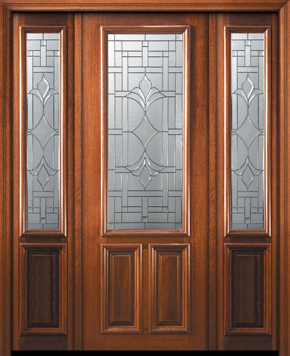 36" x 96" 2/3 Lite Marsala Mahogany Door /2side