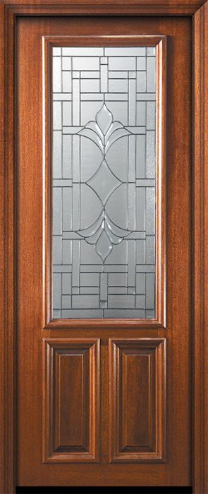 36" x 96" 2/3 Lite Marsala Mahogany Door