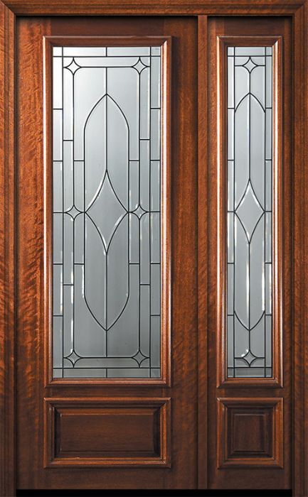 42" x 96" 3/4 Lite Bourbon Street Mahogany Door /1side