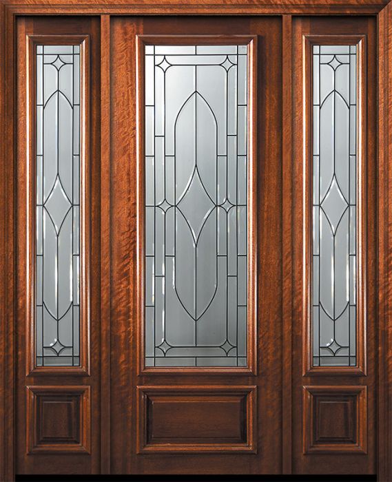 42" x 96" 3/4 Lite Bourbon Street Mahogany Door /2side