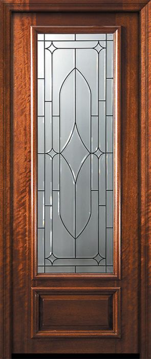 96" 3/4 Lite Bourbon Street Mahogany Door