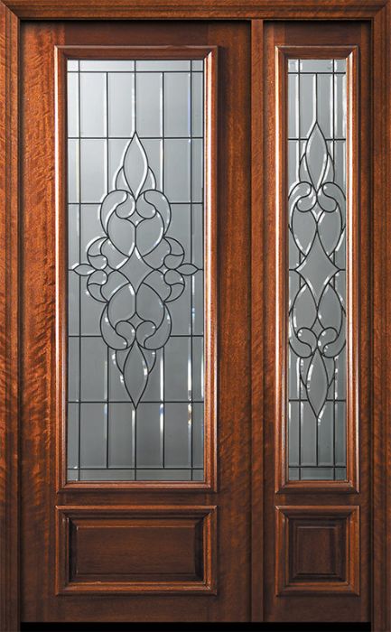 96" 3/4 Lite Courtlandt Mahogany Door /1side
