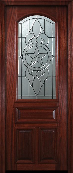 36" x 96" Arch Lite Brazos Mahogany Door