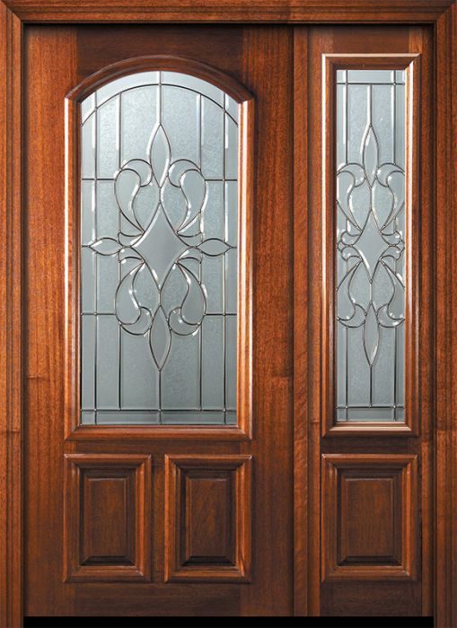 80" New Orleans Arch Lite Mahogany Door /1side