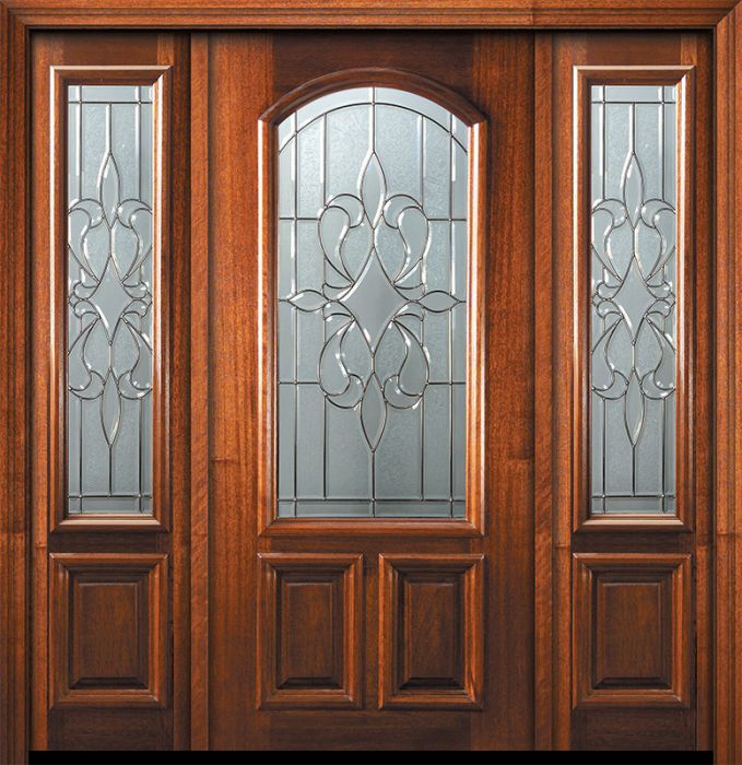 80" New Orleans Arch Lite Mahogany Door /2side