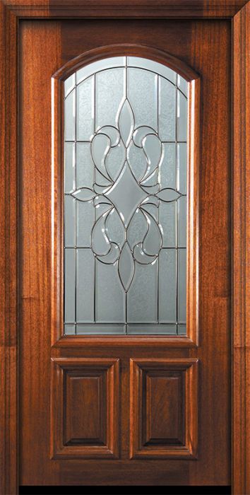 80" New Orleans Arch Lite Mahogany Door