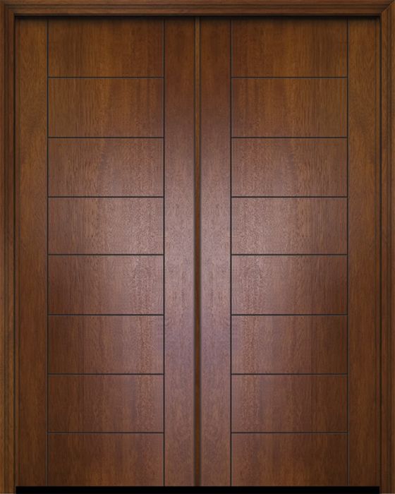 42" x 96" Double Brentwood Mahogany Contemporary Door