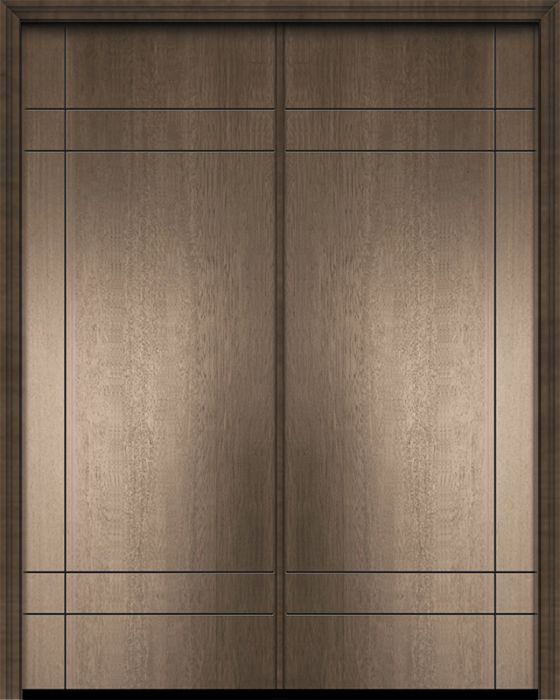 42" x 96" Double Inglewood Mahogany Contemporary Door