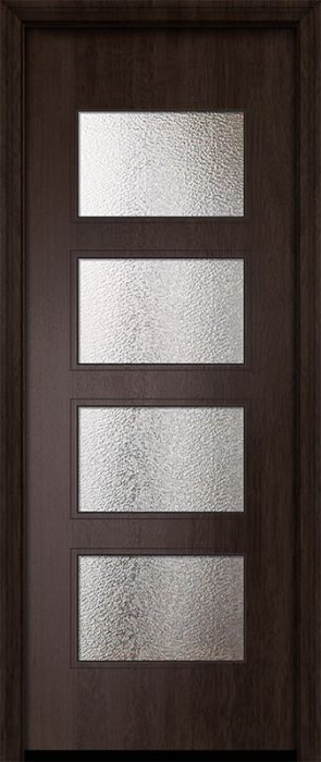 96" Santa Monica Mahogany Contemporary Door w/Textured Glass