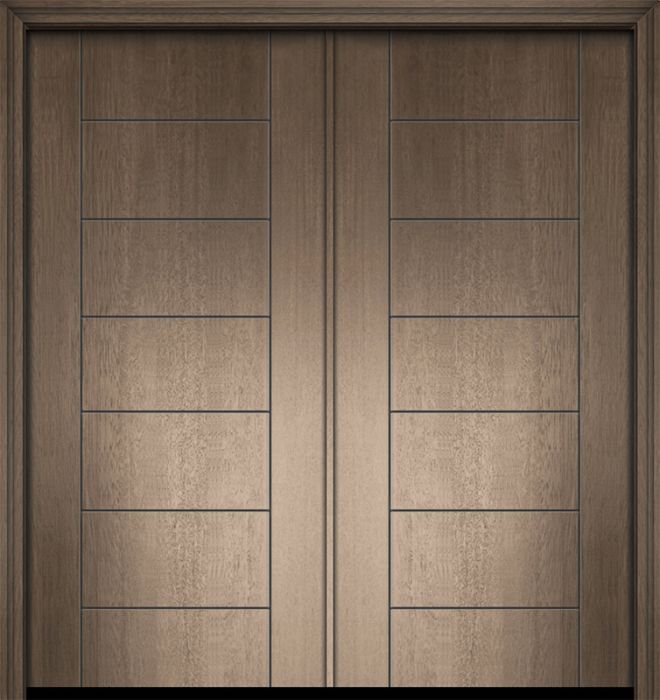 80" Double Brentwood Mahogany Contemporary Door