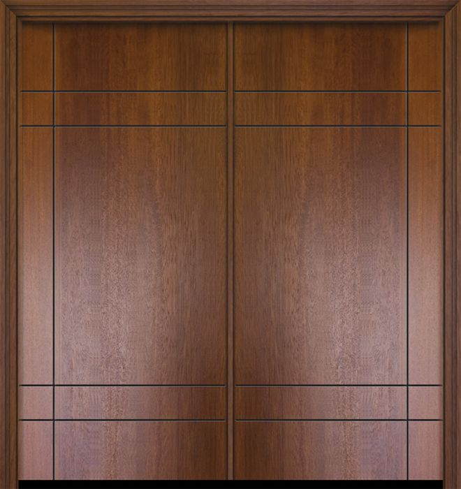 80" Double Inglewood Mahogany Contemporary Door