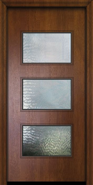 80" Santa Monica Mahogany Contemporary Door w/Textured Glass