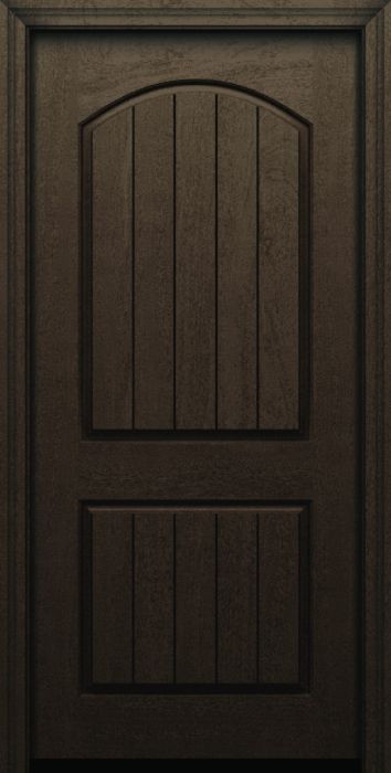 Impact 80" 2 Panel Arch Plank Rustic Fiberglass Single Door