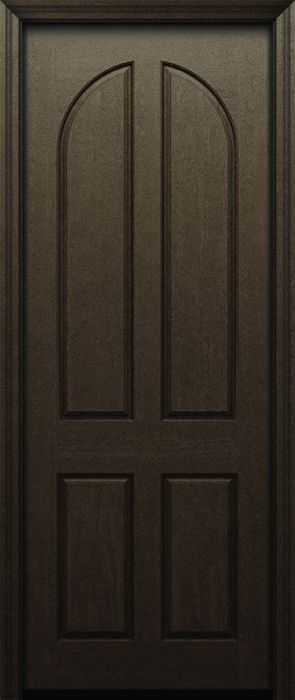 96" 4 Panel Arch Square Top Rustic Fiberglass Single Door