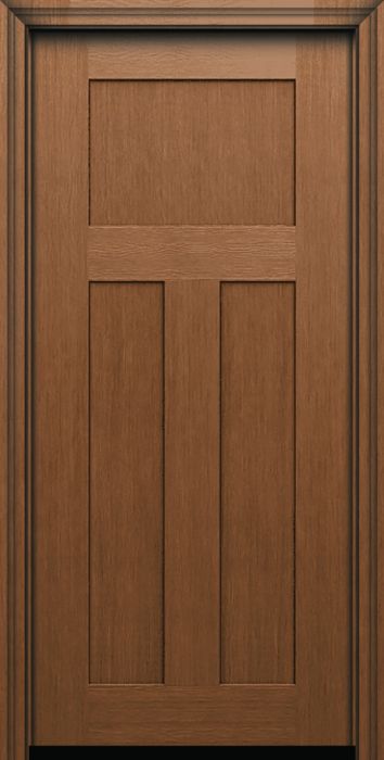 80" 3 Panel Shaker Craftsman Fir Fiberglass Direct Glazed Single Door
