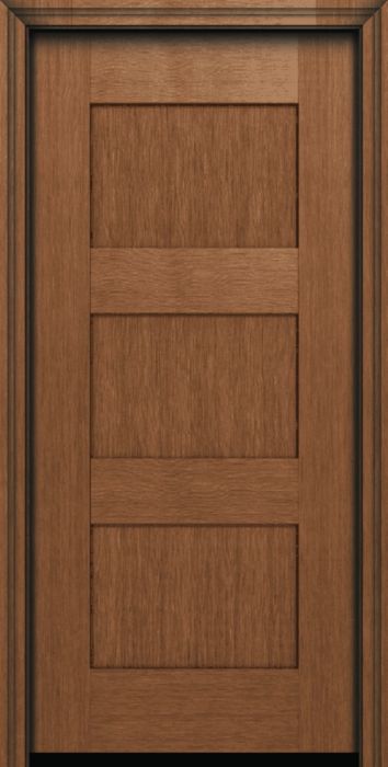 80" 3 Panel Shaker Fir Fiberglass Direct Glazed Single Door