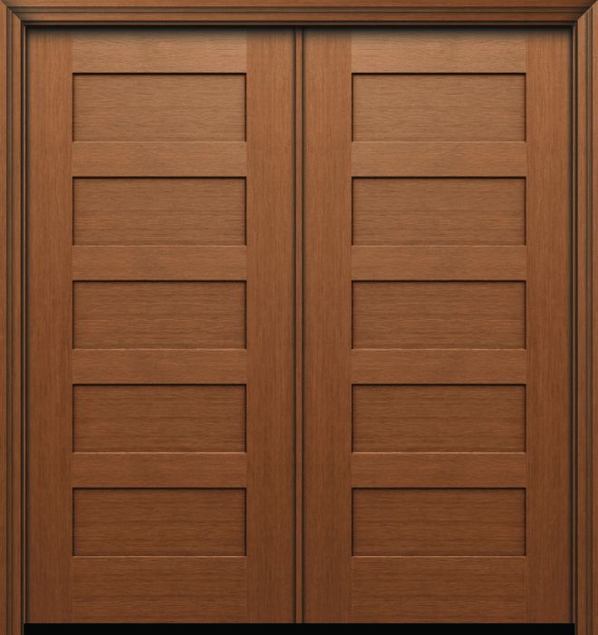 80" 5 Panel Shaker Fir Fiberglass Direct Glazed Double Door