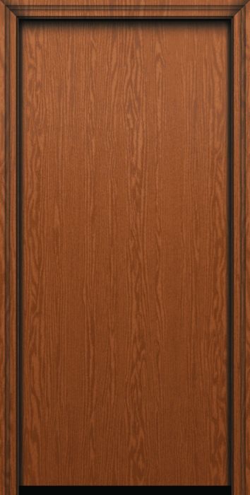 80" Flush Panel Modern Oak Fiberglass Single Door
