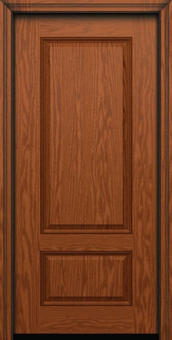 80" 2 Panel Oak Fiberglass Single Door