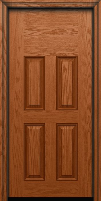 Impact 80" 4 Panel Blank Top Colonial Oak Fiberglass Single Door