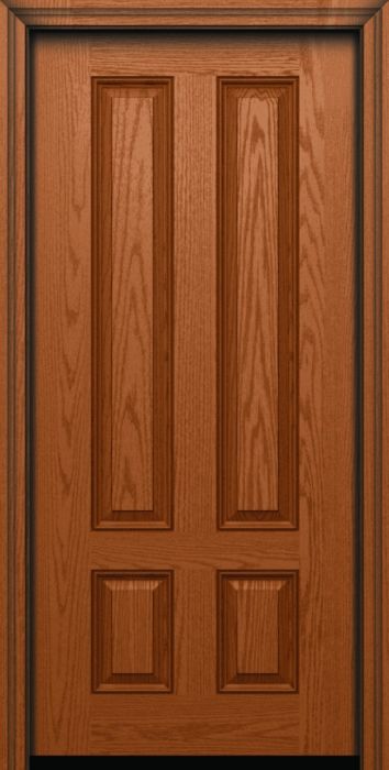 80" 4 Panel Oak Fiberglass Single Door