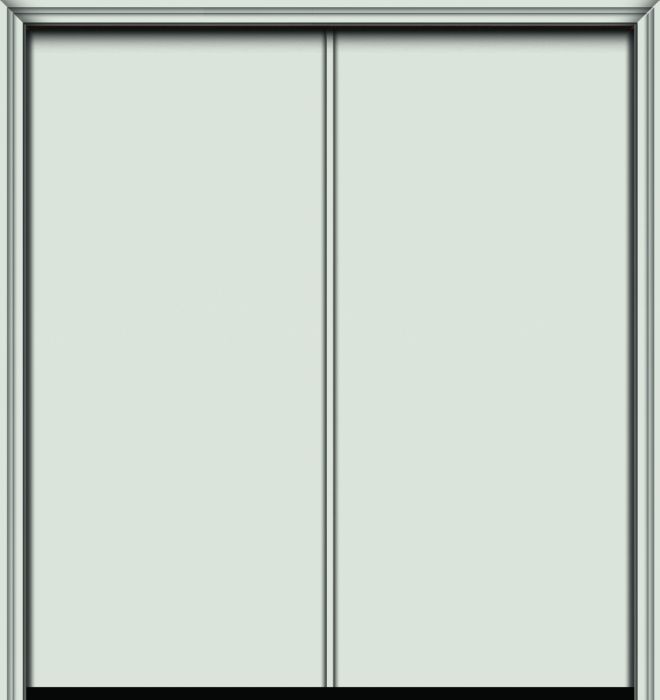 80" Flush Panel Modern Smooth Fiberglass Double Door, 20 Min Fire Rated