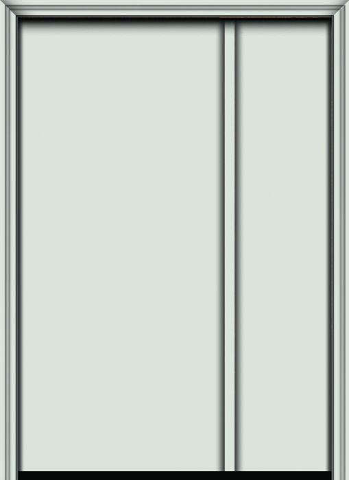 80" Flush Panel Modern Smooth Fiberglass Single Door, Sidelite