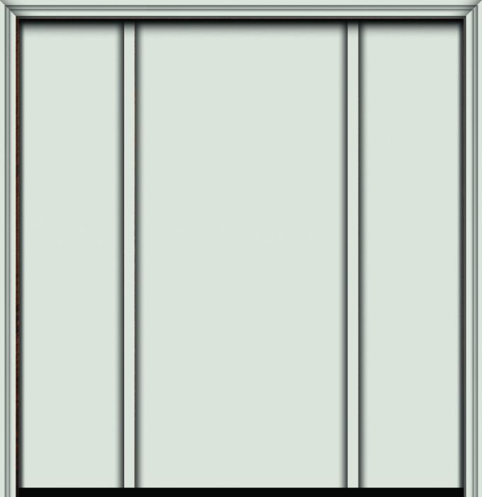 80" Flush Panel Modern Smooth Fiberglass Single Door, Sidelites