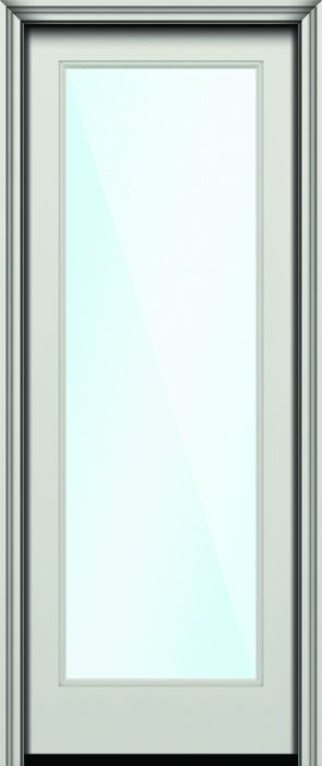 Impact 96" Full Lite Nova 45 Modern Smooth Fiberglass Direct Glazed Single Door w/Clear Low-E
