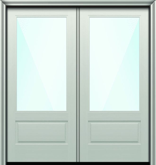 80" Impact 3/4 Lite Nova 90 Modern Smooth Fiberglass Direct Glazed Double Door