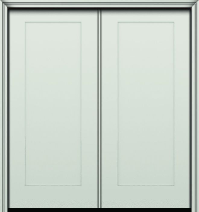 80" 1 Panel Shaker Modern Smooth Fiberglass Double Door