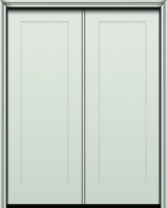 96" 1 Panel Shaker Modern Smooth Fiberglass Double Door