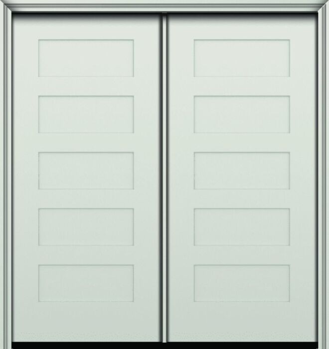 80" 5 Panel Shaker Smooth Fiberglass Double Door