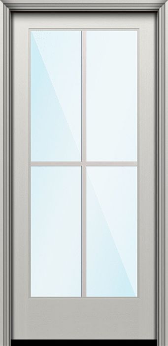 80" Full Lite 4 Lite SDL Nova 90 Modern Smooth Fiberglass Single Door