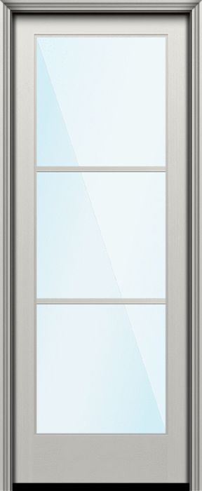 96" Full Lite 3 Lite Horizontal SDL Nova 90 Modern Smooth Fiberglass Single Door