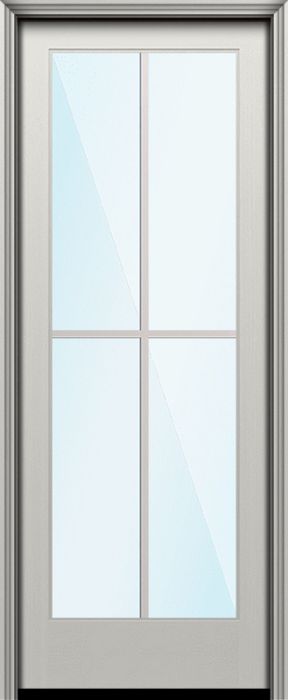 96" Full Lite 4 Lite SDL Nova 90 Modern Smooth Fiberglass Single Door