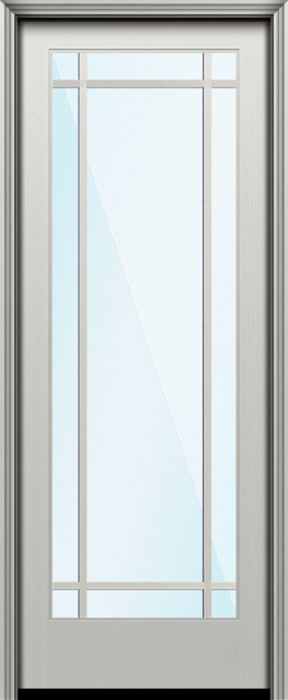96" Full Lite 9 Lite SDL Prairie Nova 90 Smooth Fiberglass Single Door