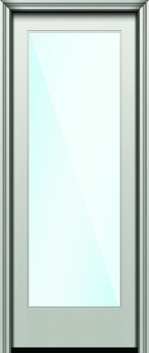 96" Impact Full Lite Nova 90 Modern Smooth Fiberglass Direct Glazed Single Door