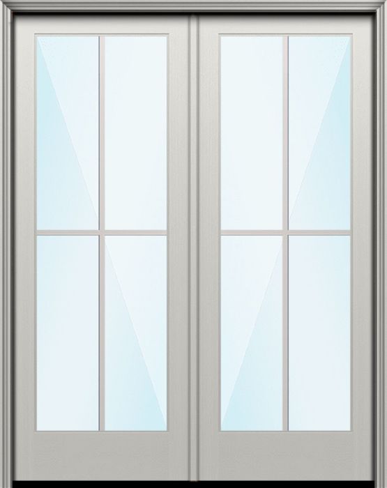Impact 96" Full Lite 4 Lite SDL Nova 90 Modern Smooth Fiberglass Double Door