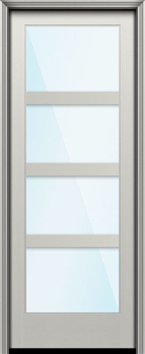 Impact 96" Full Lite 4 Lite Horizontal 3.5" SDL Nova 90 Modern Smooth Fiberglass Single Door
