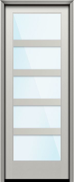 Impact 96" Full Lite 5 Lite Horizontal 3.5" SDL Nova 90 Modern Smooth Fiberglass Single Door