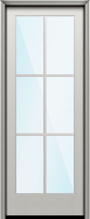 Impact 96" Full Lite 6 Lite SDL Nova 90 Modern Smooth Fiberglass Single Door