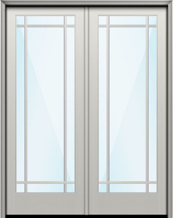 Impact 96" Full Lite 9 Lite SDL Prairie Nova 90 Smooth Fiberglass Double Door