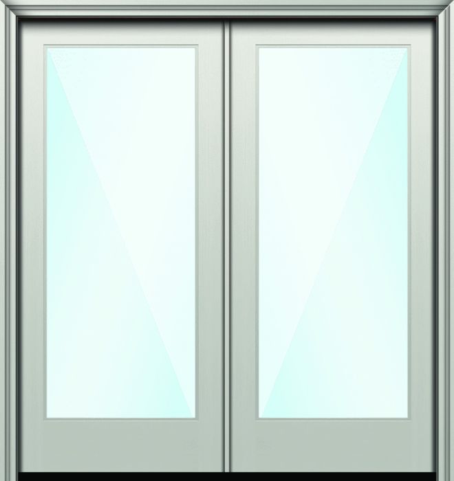 80" Impact FullLite Nova 90 Modern Smooth Fiberglass Direct Glazed Double Door